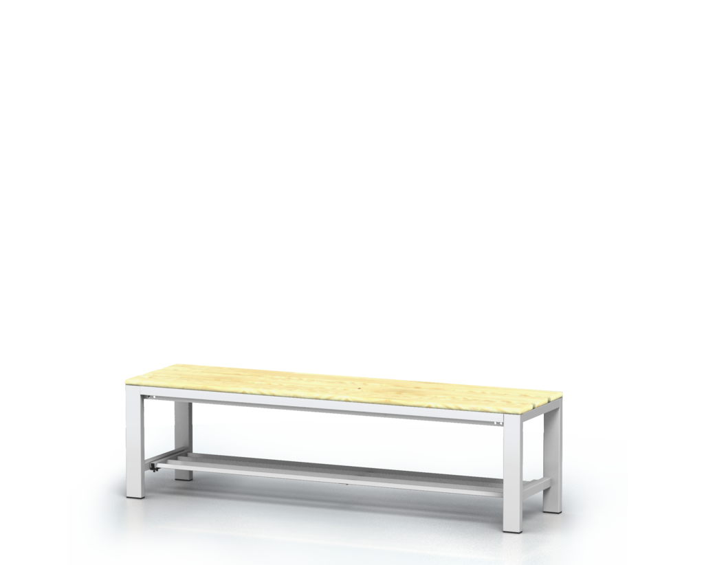 Benches with spruce sticks -  with a reclining grate 420 x 1500 x 400